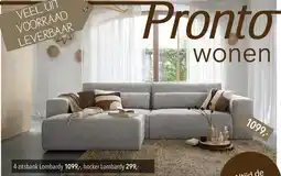 Pronto wonen 4 zitsbank en hocker lombardy aanbieding