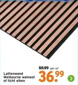GAMMA Lattenwand Melbourne walnoot of licht eiken aanbieding