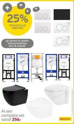 Praxis op samen te stellen inbouwtoiletten (mix & match)* aanbieding