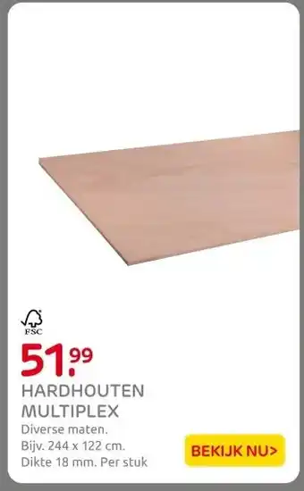 Praxis HARDHOUTEN MULTIPLEX aanbieding