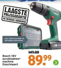GAMMA Bosch 18V accuklopboor machine EasyImpact aanbieding