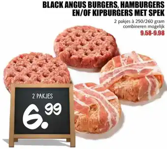 MCD Supermarkt Black angus burgers, hamburgers en/of kipburgers met spek aanbieding