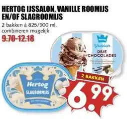 MCD Supermarkt HERTOG IJSSALON, VANILLE ROOMIJS EN/OF SLAGROOMIJS aanbieding