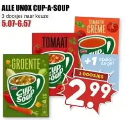 MCD Supermarkt ALLE UNOX CUP-A-SOUP aanbieding