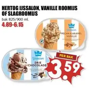 MCD Supermarkt HERTOG IJSSALON, VANILLE ROOMIJS OF SLAGROOMUS aanbieding