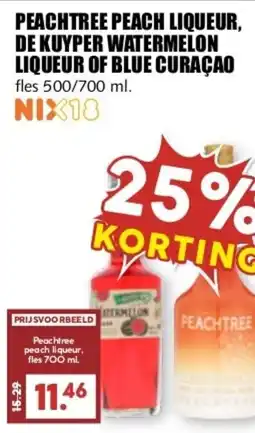 MCD Supermarkt Peachtree peach liqueur, de kuyper watermelon liqueur of blue curaçao aanbieding