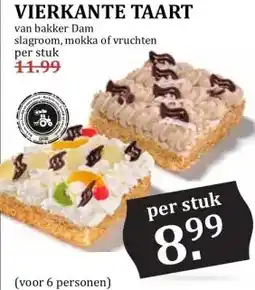 MCD Supermarkt VIERKANTE TAART aanbieding