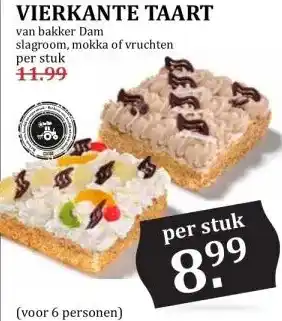 MCD Supermarkt VIERKANTE TAART aanbieding