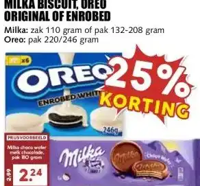 MCD Supermarkt MILKA BISCUIT, OREO ORIGINAL OF ENROBED aanbieding