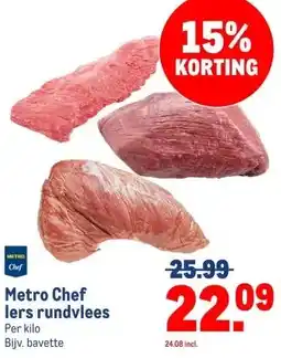 Makro Metro Chef lers rundvlees aanbieding