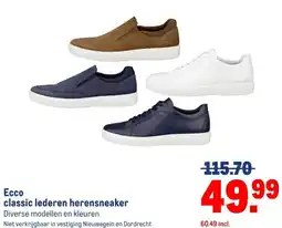 Makro Ecco classic lederen herensneaker aanbieding