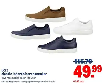 Makro Ecco classic lederen herensneaker aanbieding