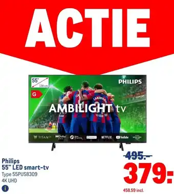 Makro Philips 55 LED smart-tv aanbieding