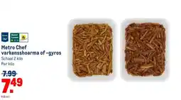 Makro Metro Chef varkensshoarma of -gyros aanbieding