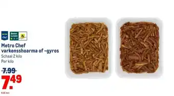 Makro Metro Chef varkensshoarma of -gyros aanbieding