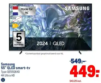 Makro Samsung 55 QLED smart-tv aanbieding