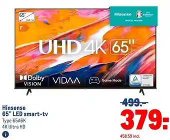Makro Hinsense 65 LED smart-tv aanbieding