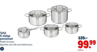 Makro Tefal 5-delige pannenset aanbieding