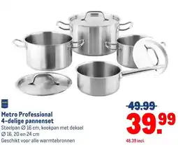 Makro Metro Professional 4-delige pannenset aanbieding