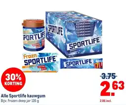 Makro Alle Sportlife kauwgum aanbieding