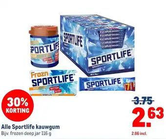 Makro Alle Sportlife kauwgum aanbieding