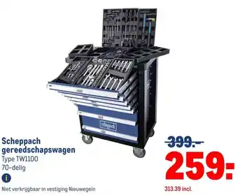 Makro Scheppach gereedschapswagen aanbieding