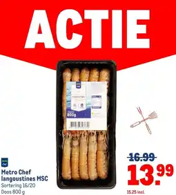 Makro Metro Chef langoustines MSC aanbieding