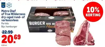 Makro Metro Chef of True Wilderness dry-aged rund- of varkensvlees aanbieding