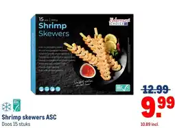 Makro Shrimp skewers ASC aanbieding