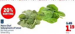 Makro Metro Chef babyspinazie of tatsoi aanbieding