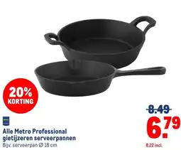 Makro Alle Metro Professional gietijzeren serveerpannen aanbieding