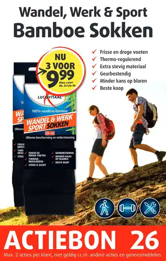Lucovitaal Wandel, Werk & Sport Bamboe Sokken aanbieding