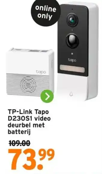 GAMMA TP Link Tapo D230S1 video deurbel met batterij aanbieding