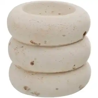 Leen Bakker Theelichthouder Nordic - off-white - 6,5xØ7 cm aanbieding
