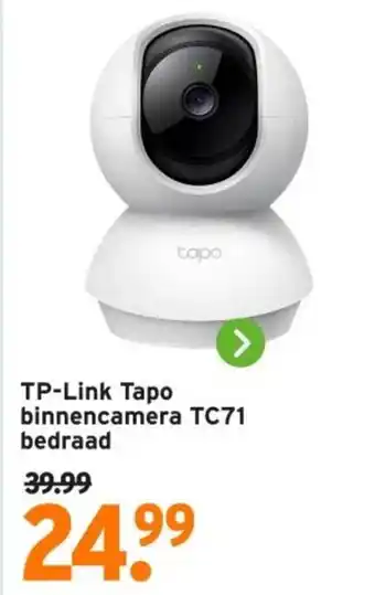 GAMMA TP Link Tapo binnencamera TC71 bedraad aanbieding