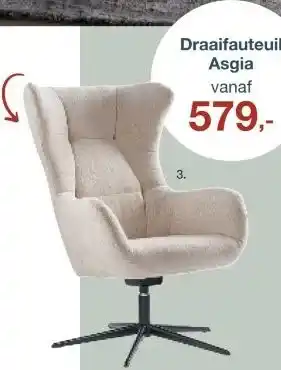 IN.HOUSE Draaifauteuil Asgia aanbieding