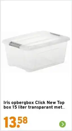 GAMMA Iris opbergbox Click New Top box transparant met aanbieding