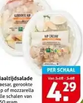 Hoogvliet Maaltijdsalade Caesar, gerookte kip of mozzarella aanbieding