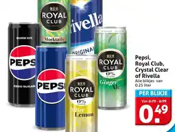 Hoogvliet Pepsi, Royal Club, Crystal Clear of Rivella aanbieding