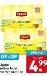 Hoogvliet Lipton yellow label aanbieding