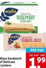 Hoogvliet Wasa Sandwich of Delicate crackers aanbieding