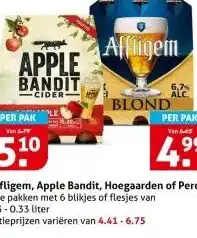 Hoogvliet Affligem, Apple Bandit, Hoegaarden of Peroni aanbieding