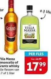 Hoogvliet Villa Massa limoncello of Grants whisky aanbieding