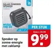 Hoogvliet Speaker op zonne-energie met zaklamp aanbieding