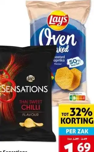 Hoogvliet Lay's Sensations of Oven Baked aanbieding