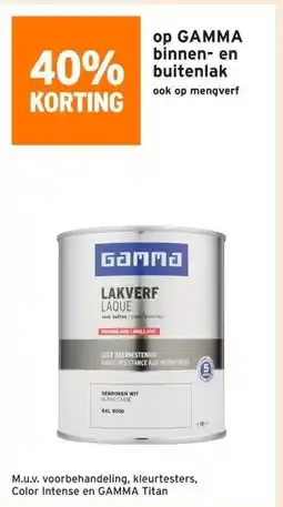 GAMMA 40% korting op GAMMA binnen- en buitenlak aanbieding