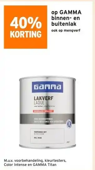 GAMMA 40% korting op GAMMA binnen- en buitenlak aanbieding