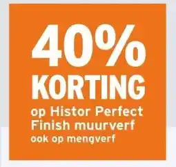 GAMMA 40% KORTING op Histor Perfect Finish muurverf ook op mengverf aanbieding