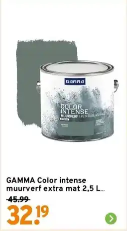 GAMMA GAMMA Color intense muurverf extra mat 2,5 L celadon aanbieding