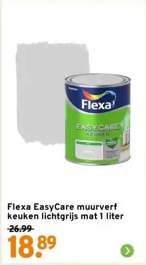 GAMMA Flexa EasyCare muurverf keuken lichtgrijs mat 1 liter aanbieding